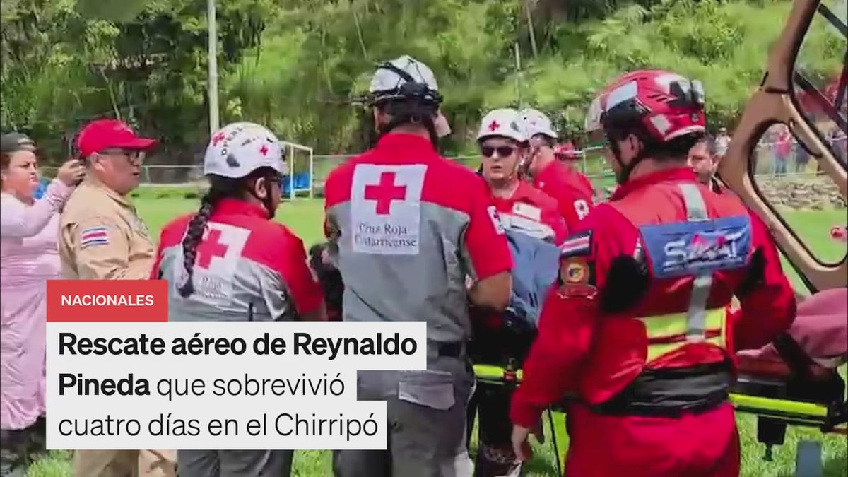Rescate aéreo de Reynaldo Pineda que sobrevivió cuatro días en el Chirripó