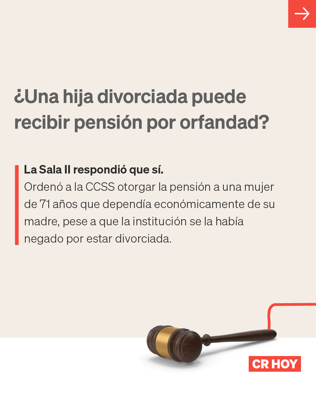 Sala II ordena dar pensión por orfandad a señora que cuidó a su mamá hasta la muerte