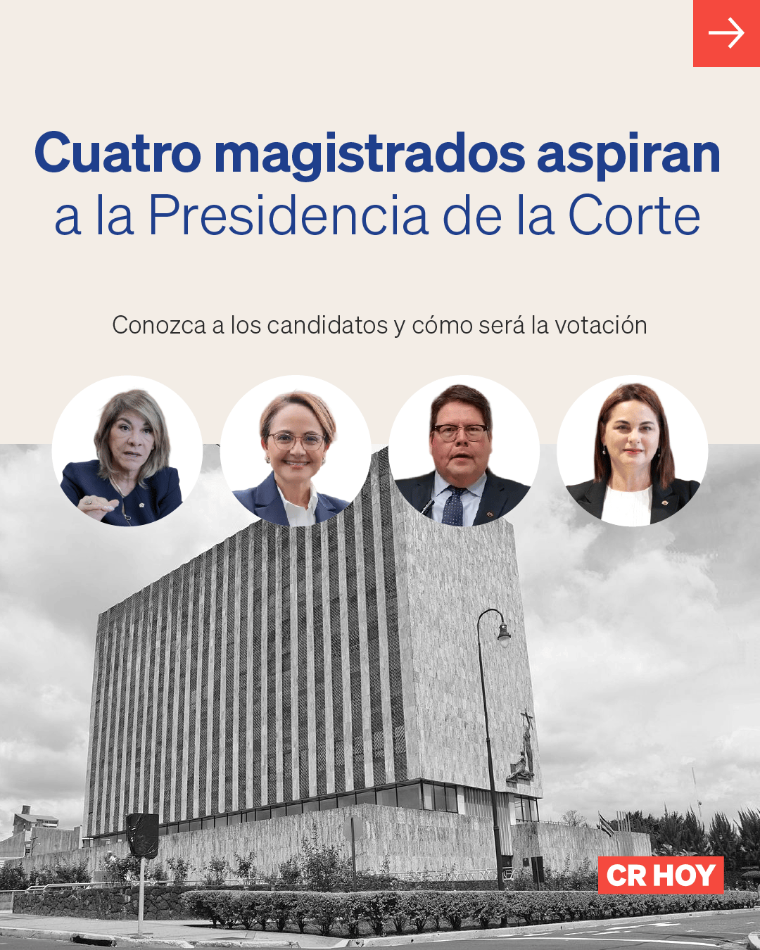 Ellos son los cuatro magistrados que se disputarán la presidencia de la Corte