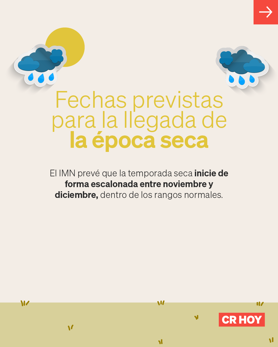 ¡No más lluvias! Estas son las fechas para el ingreso de la época seca