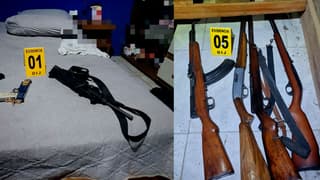 Violento asalto en casa termina con dos detenidos y 9 armas decomisadas