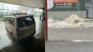 (Video) Fuertes lluvias inundaron hospital y otros sectores de Guápiles