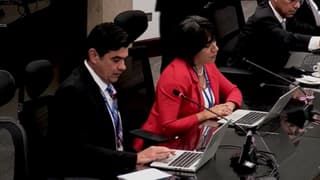 Los voceros de Acojud en la sesión de Corte Plena.