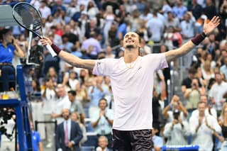 Alexander Zverev celebra su triunfo en el Abierto de Estados Unidos. (Photo by ANGELA WEISS / AFP)