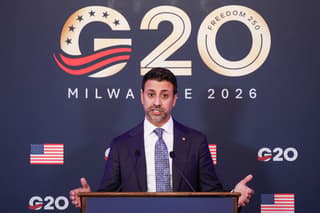 Maninder Sidhu, Ministro de Comercio Internacional de Canadá, interviene durante el segundo día de la Conferencia Ministerial de Comercio del G20. AFP