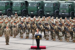 This handout picture released by Peru's Presidency shows Peru's President Keiko Fujimori speaking during an event marking the creation of the Unified Command at Plaza Cáceres, at the Army Headquarters in San Borja, Lima on October 7, 2026. Peru's right-wing President Keiko Fujimori announced on October 7 the creation of the Unified Command, a military and police authority that will oversee efforts to tackle the country's growing wave of crime. (Photo by Handout / PRESIDENCIA DEL PERU / AFP) / RESTRICTED TO EDITORIAL USE - MANDATORY CREDIT "AFP PHOTO / PERU'S PRESIDENCY" - HANDOUT - NO MARKETING NO ADVERTISING CAMPAIGNS - DISTRIBUTED AS A SERVICE TO CLIENTS