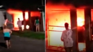 (Video) Sujetos usaron AK-47 para balear casa de policía y quemaron su carro