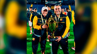 José Giacone celebrando uno de los títulos. Cortesía Herediano.