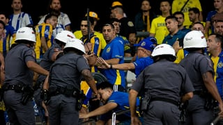 Batalla campal entre policías de Brasil y aficionados de Rosario