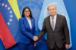 Secretario general de la ONU recibe a la presidenta interina de Venezuela