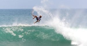 Cali Muñoz en el recién pasado Mundial de Surf. (Imagen ilustrativa).