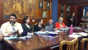 Representantes del Bloque Unitario Sindical y Social Costarricense (Bussco). CRH.