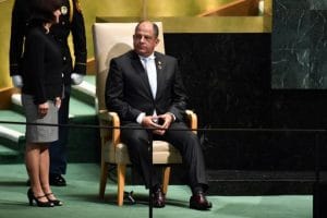 Luis Guillermo Solís Rivera, Presidente de Costa Rica, en la sede de las Nacionales Unidas. Foto de AFP.