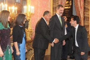 Manuel Alejandro Montero fue invitado por el Rey Felipe I al almuerzo para el presidente Luis Guillermo Solís. (Fotografía la Casa Real de España).