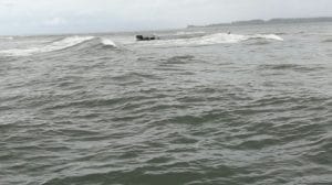 Semisumergible hallado en el mar. Foto MSP