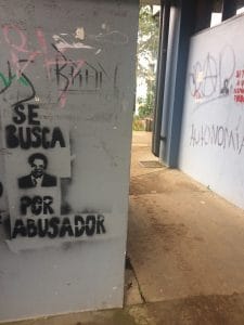 Grafitti en contra del acoso sexual en la Universidad de Costa Rica.