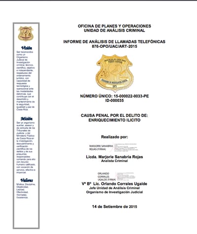 Informe del OIJ.