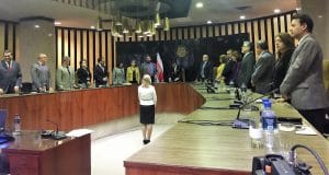 Momento en el que la funcionaria fue juramentada el pasado 13 de octubre. CRH.