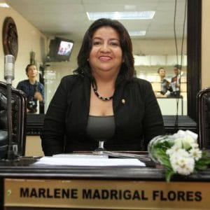 La legisladora Marlene Madrigal, del PAC, registra 24 salidas al exterior. (Foto tomada de su Facebook).