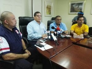 Conferencia de prensa por accidente de avioneta. Foto CRH