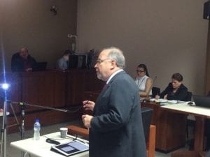 En la imagen, el abogado Francisco Dall'anese durante el juicio de Monserrat Alfaro. CRH