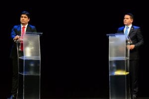 Carlos Alvarado tuvo menos comentarios, pero más balanceado. A Fabricio Alvarado le salieron caro varios errores. (CRH)