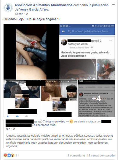 Fundación hizo denuncia en Facebook. (Tomada de Facebook).
