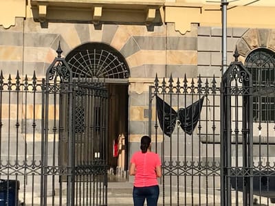 Así lucía el Liceo de Costa Rica, donde estudiaba Sebastián, este lunes. CRH