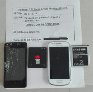Estos fueron los celulares decomisados el 22 de marzo anterior en una cárcel. (Imagen cortesía de Justicia y Paz)