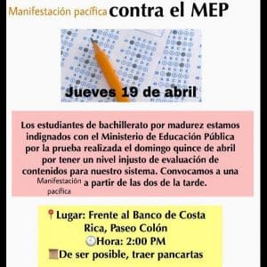 Protesta será en Paseo Colón a las 2:00 p.m.