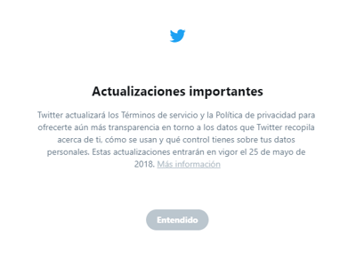 Captura del anuncio que hace Facebook a sus usuarios.