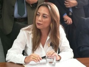 La presidenta de la Comisión de Asuntos Internacionales, Karine Niño.