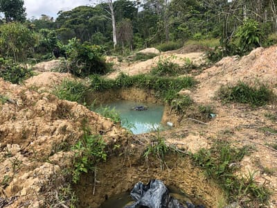 Imagen de los sitios donde se extrae oro en Crucitas. CRH.