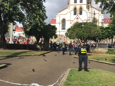 Parque quedó desolado la tarde de este sábado, luego de tres horas de una manifestación xenofóbica en contra de los nicaragüenses (CRH).