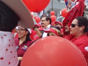 Villalta participó en la manifestación.