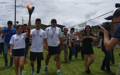 La antorcha llegó a Cartago vía aérea.