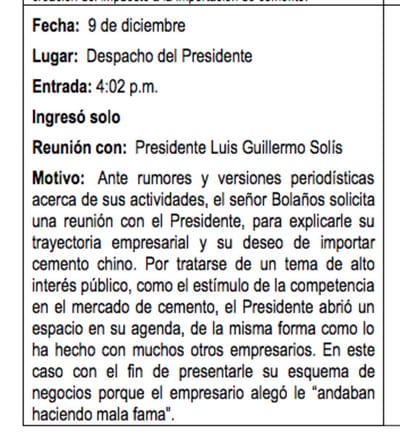 Respuesta de Casa Presidencial sobre reunión de Solís y Bolaños (CRH).