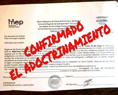 Padres denuncian que este tipo de actividades pretender influenciar "negativamente a sus hijos" (Imagen Despierta Costa Rica).