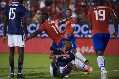 Mayron George abrió la cuenta ayer ante Bermudas. Foto: AFP.