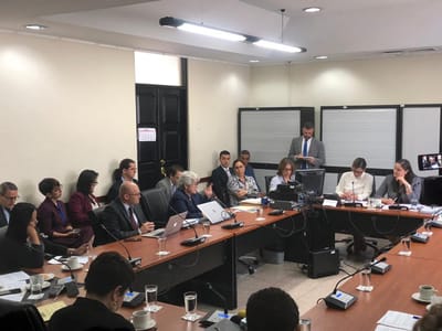 Rocío Aguilar, Ministra de Hacienda, en la Comisión de Ingreso y Gasto Público. CRH