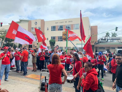 Manifestación del sindicato APSE. Foto CRH