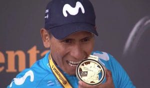 Nairo celebra la etapa obtenida. Foto: Tour de Francia.