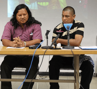 Sergio Rojas y Jerhy Rivera. Ambos líderes indígenas asesinados. (Redes sociales).
