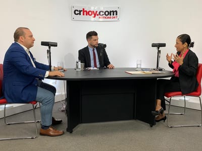 Diputados Pablo Heriberto Abarca del PUSC y Yorleni León del PLN, invitados este martes al programa Enfoques. Foto CRHoy