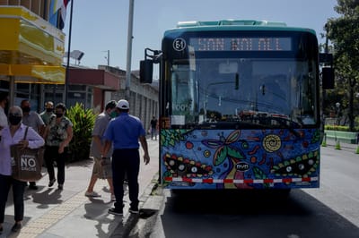 Operación de buses en el AMSJ. Foto: Roberto Carlos Sánchez/Casa Presidencial