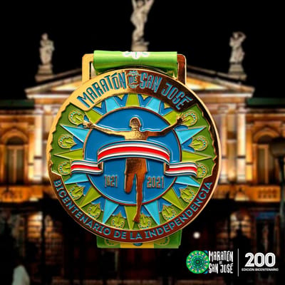 La medalla de esta edición. Foto Facebook Maratón de San José
