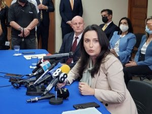 La ministra de la Presidencia, Natalia Díaz, no envió convocatoria nueva este martes. (Foto: RH)