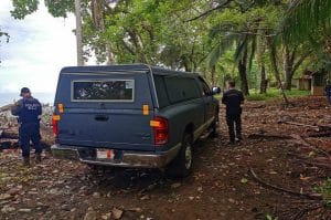 Vehículo en el que se encontraron 885 paquetes de cocaína el 24 de julio de 2020, en playa Piñuelas de Osa. (Cortesía | Organismo de Investigación Judicial)