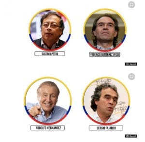 Los cuatro candidatos que lideran las encuestas.
