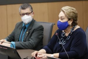 Diputados de Seguridad y Narcotráfico, Gilbert Jiménez y Gloria Navas. (Foto: Asamblea)